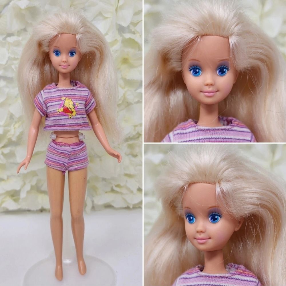 Mattel Barbie Vintage 90s Disney Skipper Teen Doll in Winnie-the-Pooh Outfit